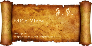 Ház Vince névjegykártya