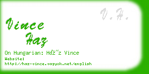 vince haz business card